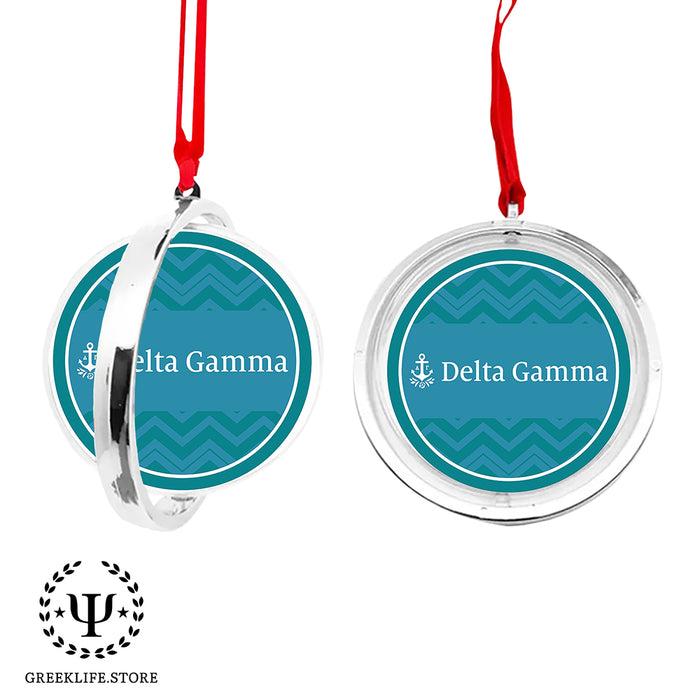 Delta Gamma Christmas Reversible Flat Round Ornament