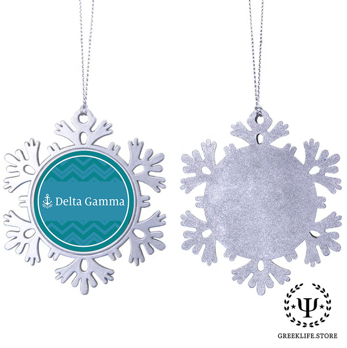 Delta Gamma Christmas Ornament - Snowflake Metal