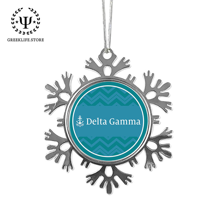 Delta Gamma Christmas Ornament - Snowflake Metal