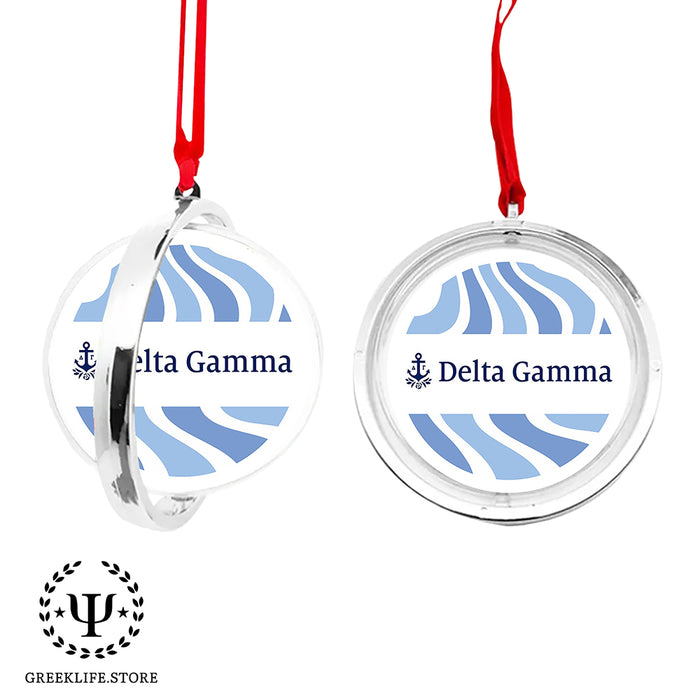 Delta Gamma Christmas Reversible Flat Round Ornament