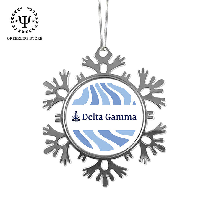 Delta Gamma Christmas Ornament - Snowflake Metal