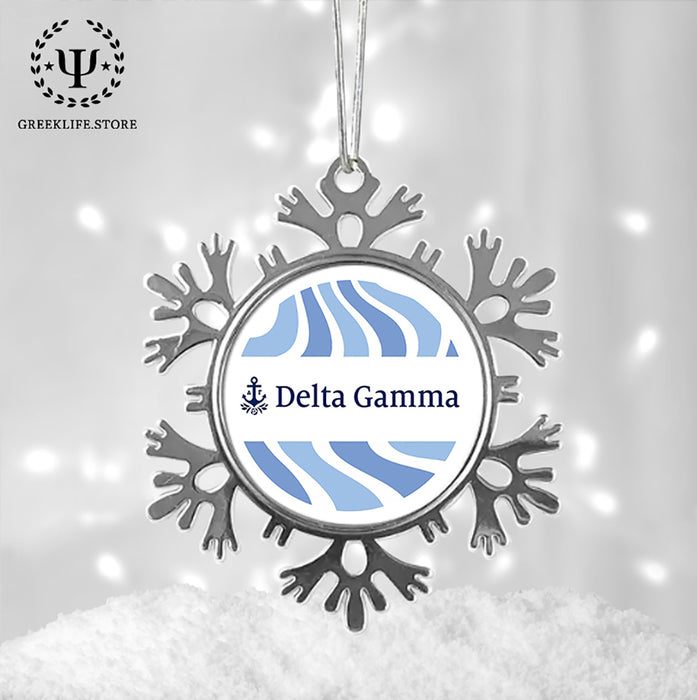 Delta Gamma Christmas Ornament - Snowflake Metal