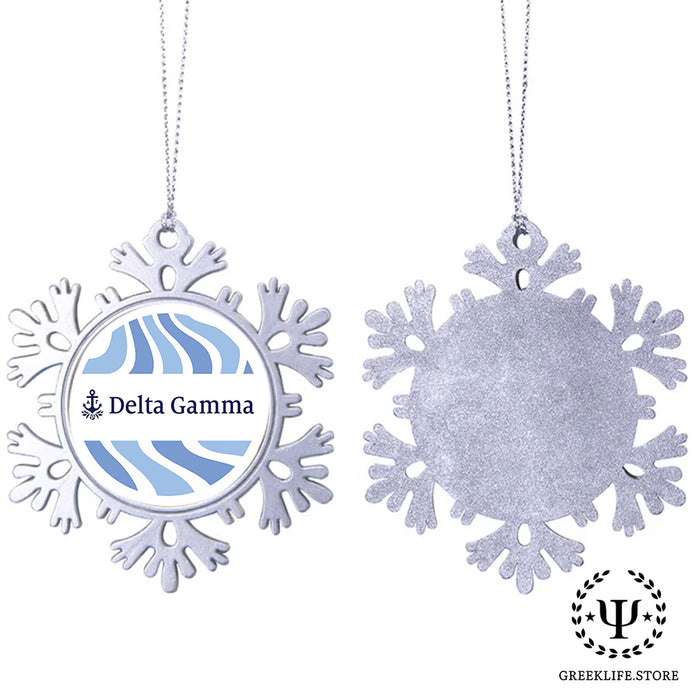 Delta Gamma Christmas Ornament - Snowflake Metal