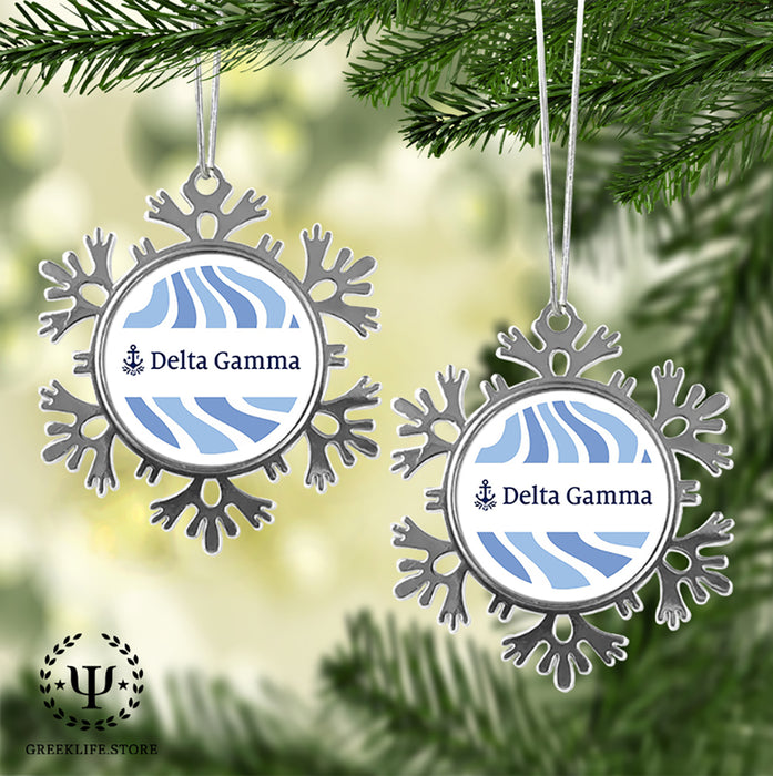 Delta Gamma Christmas Ornament - Snowflake Metal