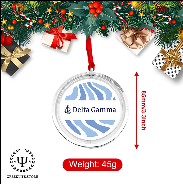 Delta Gamma Christmas Reversible Flat Round Ornament