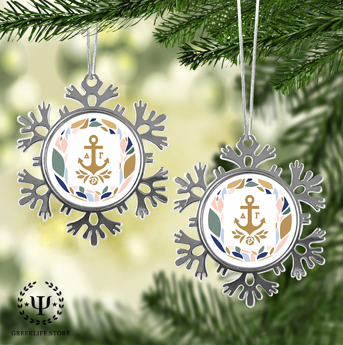 Delta Gamma Christmas Ornament - Snowflake Metal