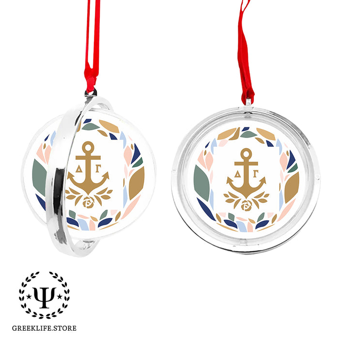 Delta Gamma Christmas Reversible Flat Round Ornament