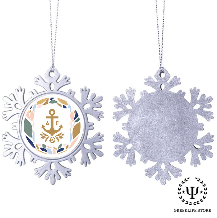 Delta Gamma Christmas Ornament - Snowflake Metal