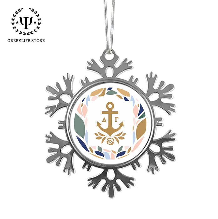 Delta Gamma Christmas Ornament - Snowflake Metal