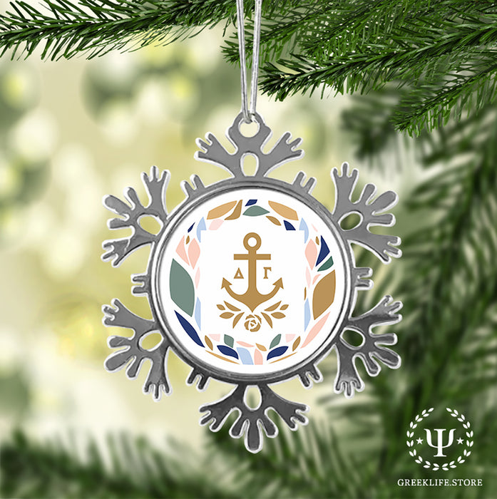 Delta Gamma Christmas Ornament - Snowflake Metal