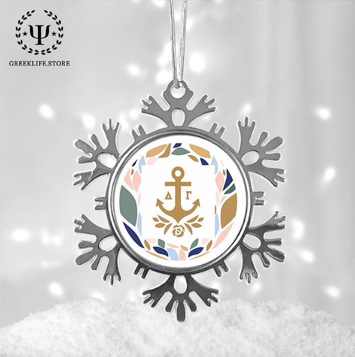 Delta Gamma Christmas Ornament - Snowflake Metal