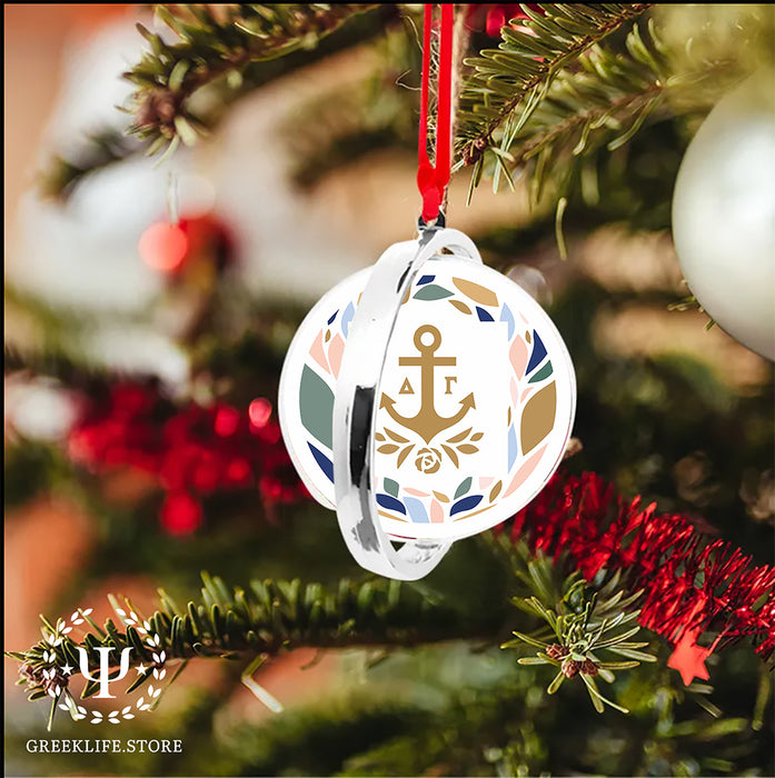 Delta Gamma Christmas Reversible Flat Round Ornament