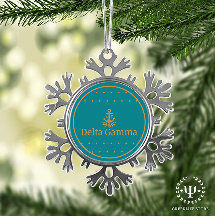 Delta Gamma Christmas Ornament - Snowflake Metal