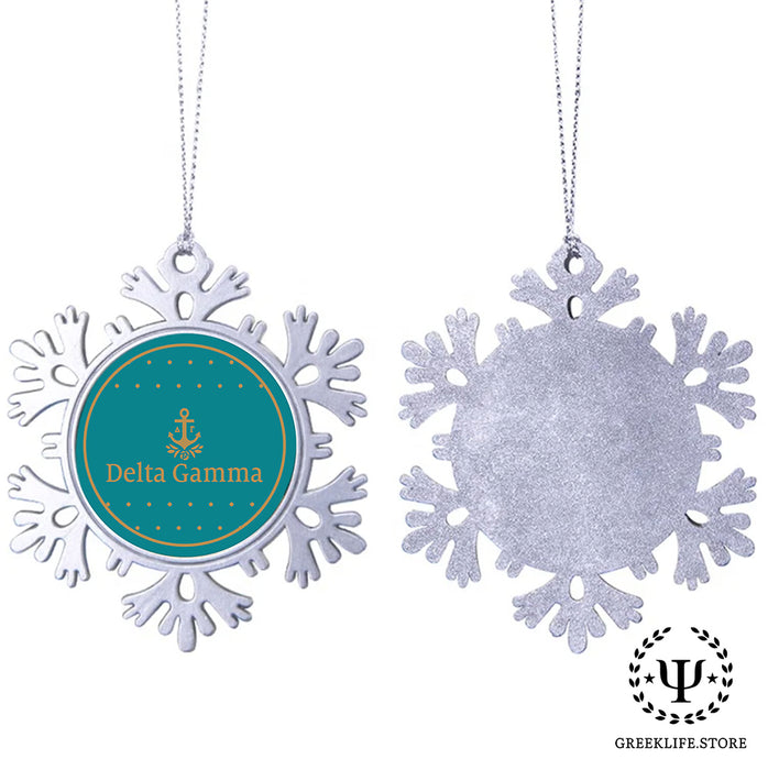 Delta Gamma Christmas Ornament - Snowflake Metal