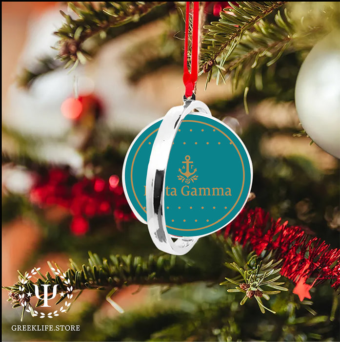 Delta Gamma Christmas Reversible Flat Round Ornament