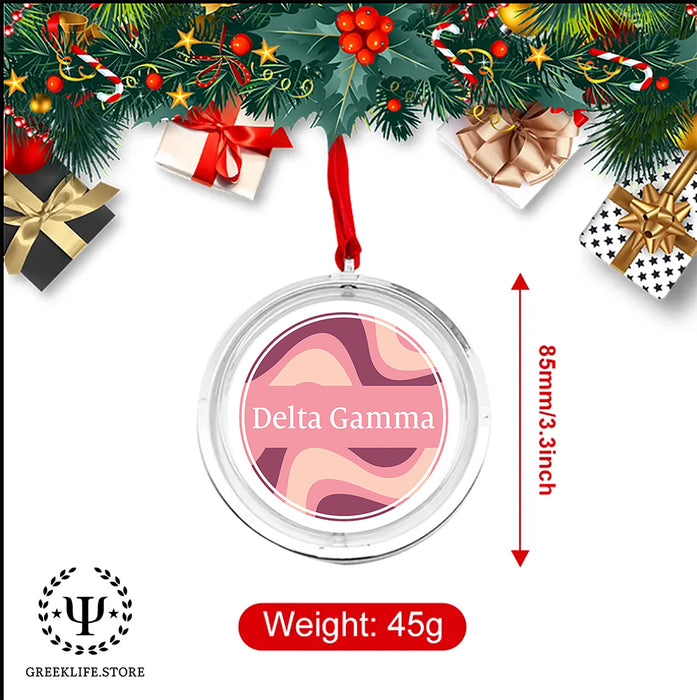 Delta Gamma Christmas Reversible Flat Round Ornament