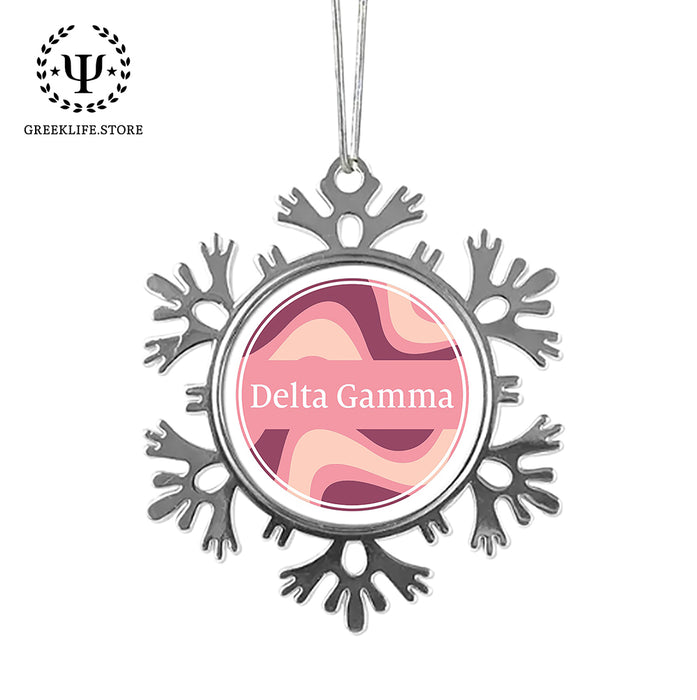 Delta Gamma Christmas Ornament - Snowflake Metal