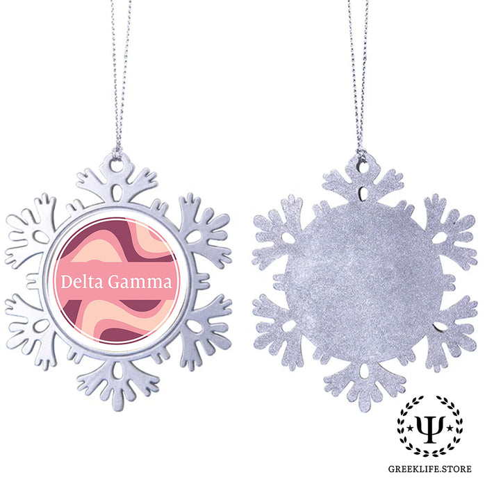 Delta Gamma Christmas Ornament - Snowflake Metal
