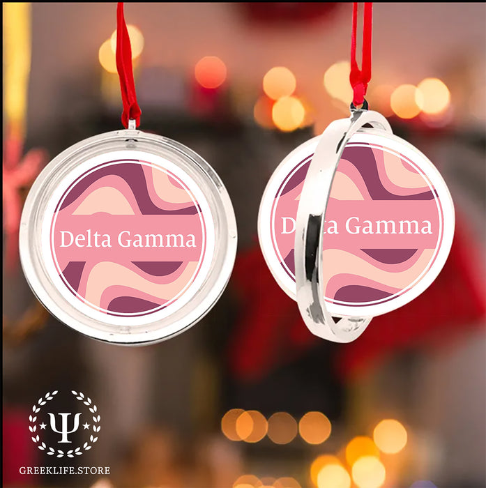 Delta Gamma Christmas Reversible Flat Round Ornament