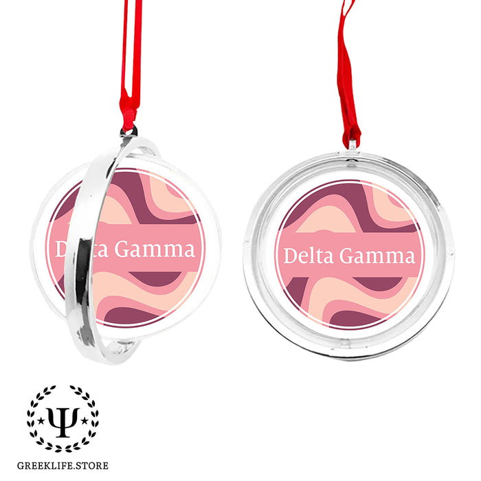 Delta Gamma Christmas Reversible Flat Round Ornament