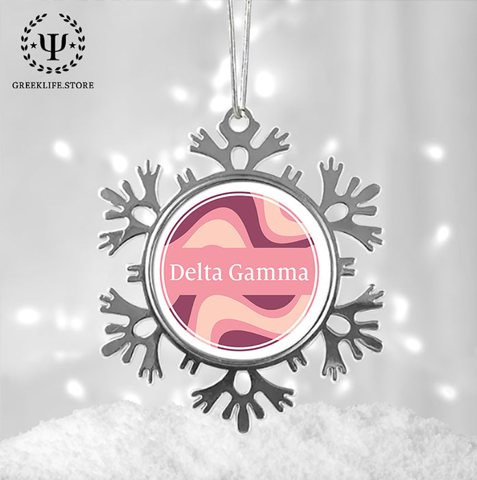 Delta Gamma Christmas Ornament - Snowflake Metal