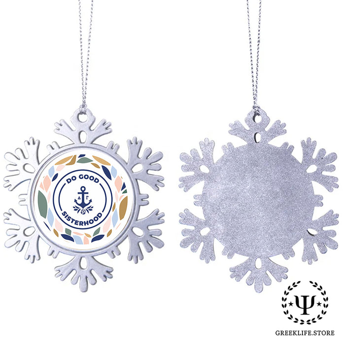 Delta Gamma Christmas Ornament - Snowflake Metal