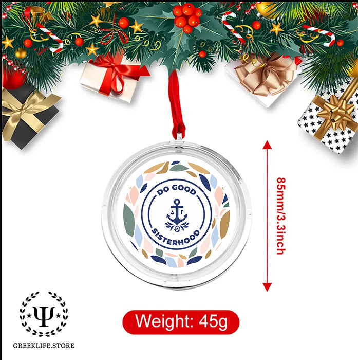 Delta Gamma Christmas Reversible Flat Round Ornament