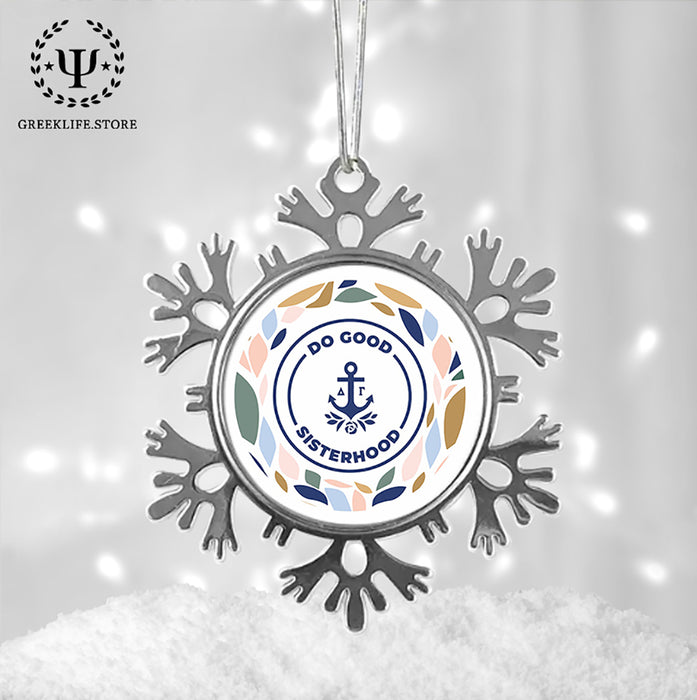 Delta Gamma Christmas Ornament - Snowflake Metal