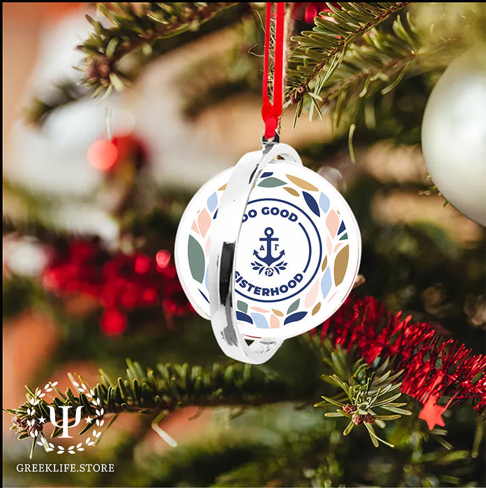 Delta Gamma Christmas Reversible Flat Round Ornament