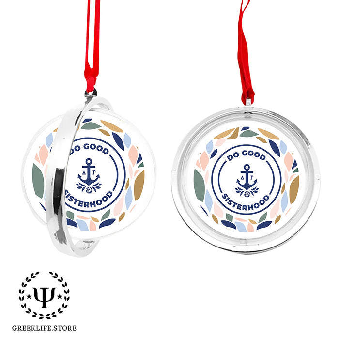 Delta Gamma Christmas Reversible Flat Round Ornament