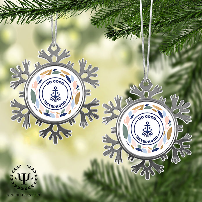 Delta Gamma Christmas Ornament - Snowflake Metal