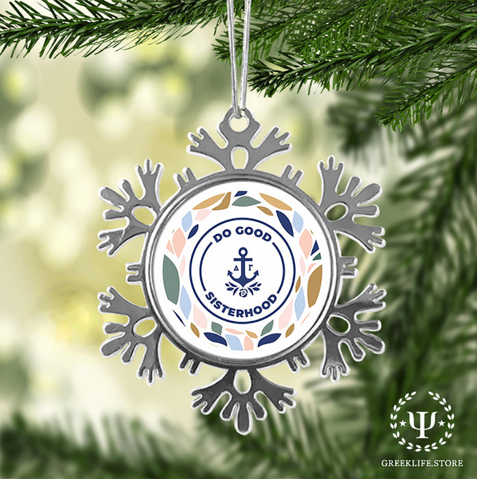 Delta Gamma Christmas Ornament - Snowflake Metal