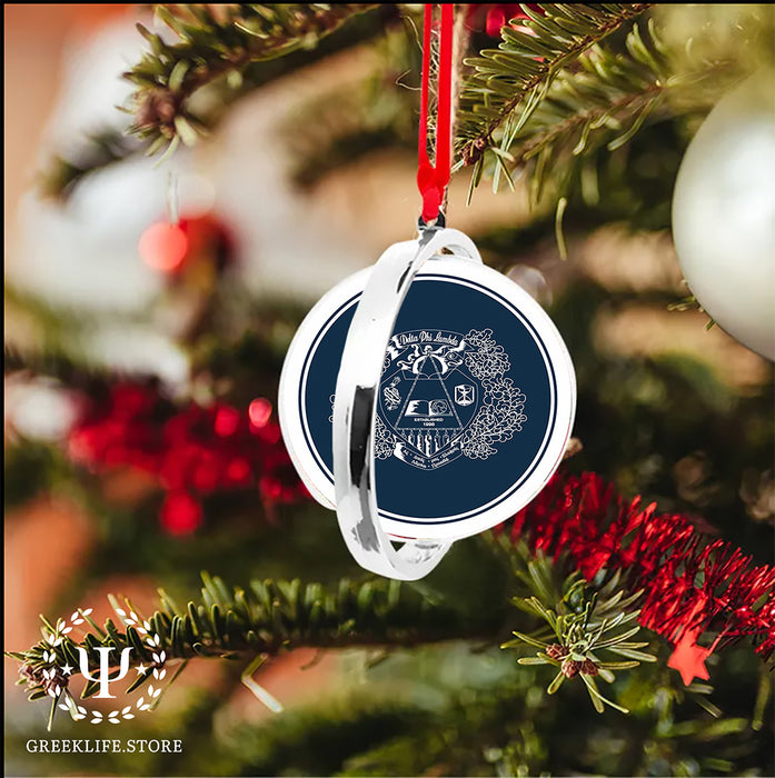 Delta Phi Lambda Christmas Reversible Flat Round Ornament