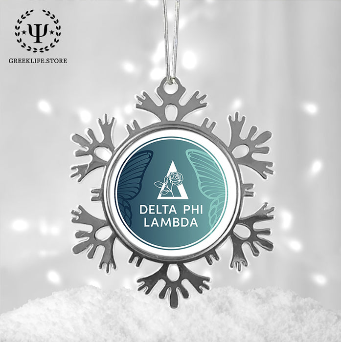 Delta Phi Lambda Christmas Ornament - Snowflake Metal