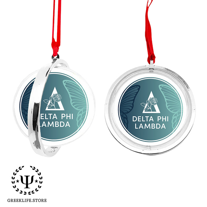 Delta Phi Lambda Christmas Reversible Flat Round Ornament