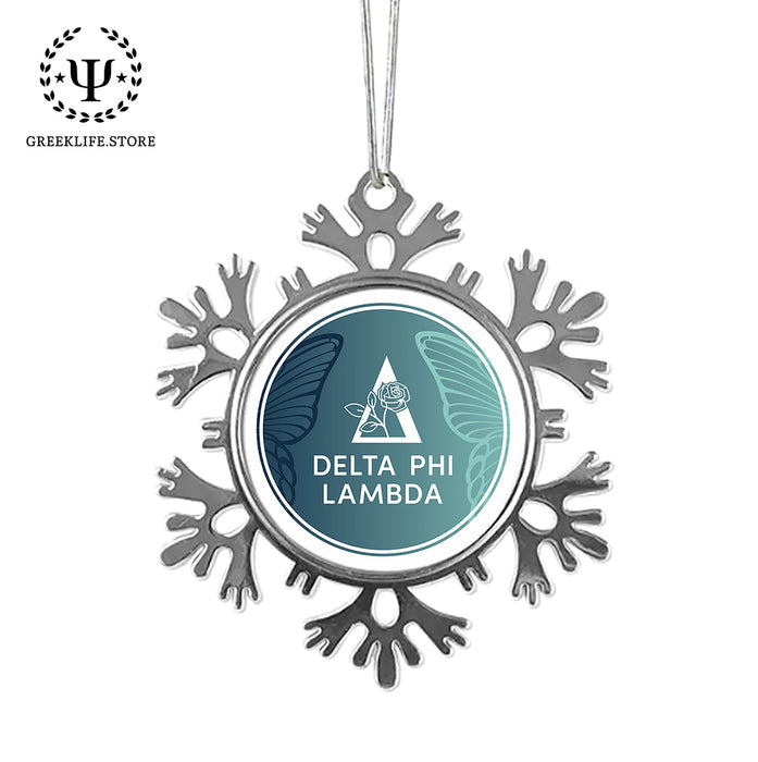 Delta Phi Lambda Christmas Ornament - Snowflake Metal