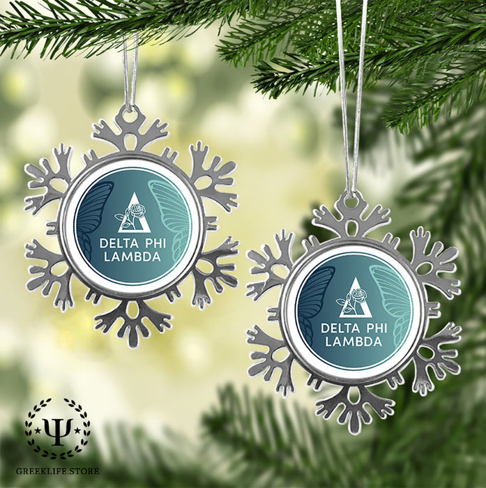 Delta Phi Lambda Christmas Ornament - Snowflake Metal