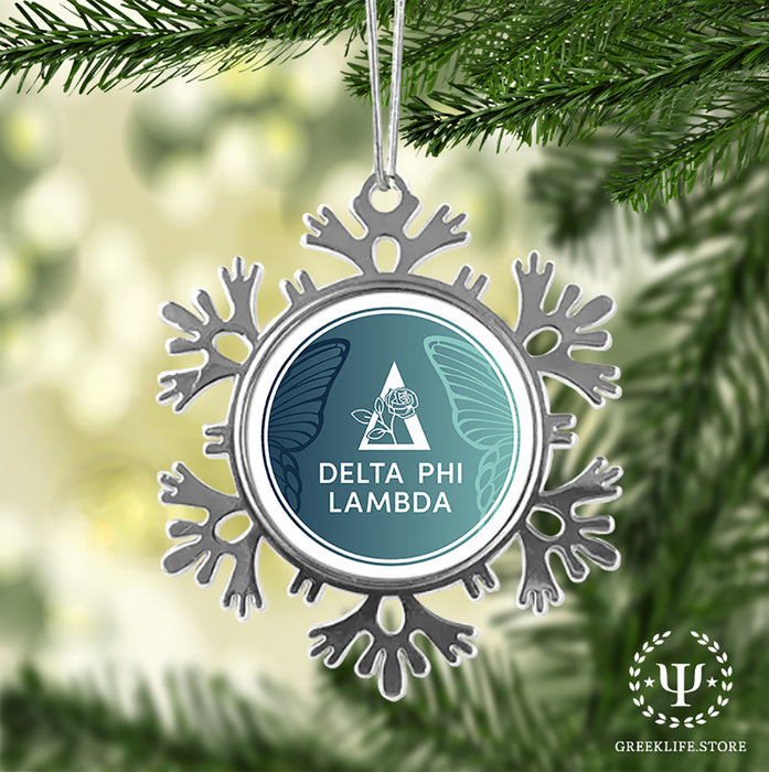 Delta Phi Lambda Christmas Ornament - Snowflake Metal