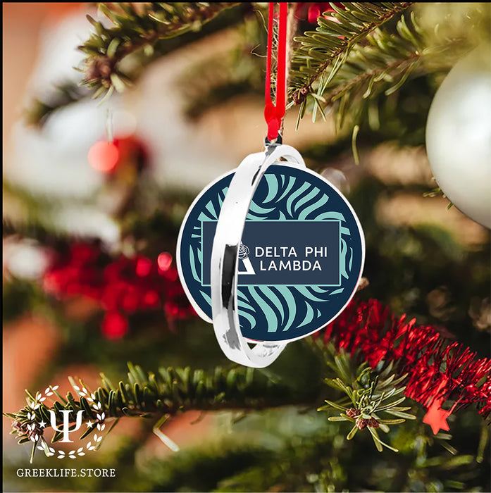 Delta Phi Lambda Christmas Reversible Flat Round Ornament