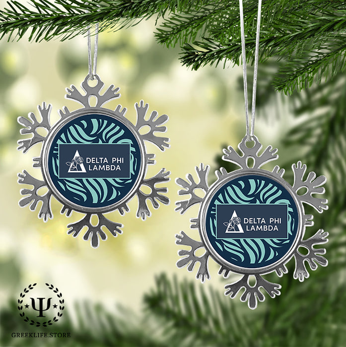 Delta Phi Lambda Christmas Ornament - Snowflake Metal