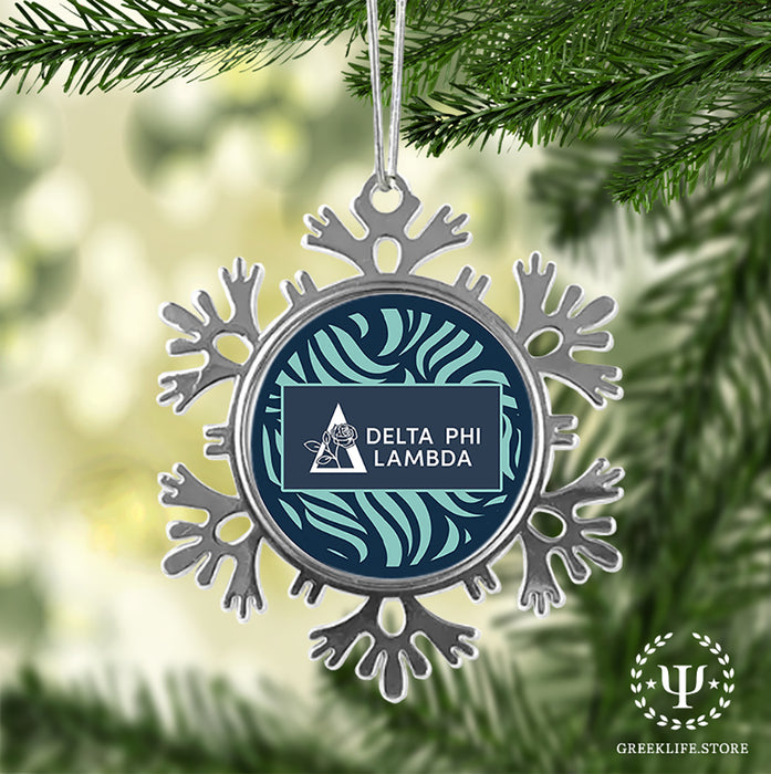 Delta Phi Lambda Christmas Ornament - Snowflake Metal