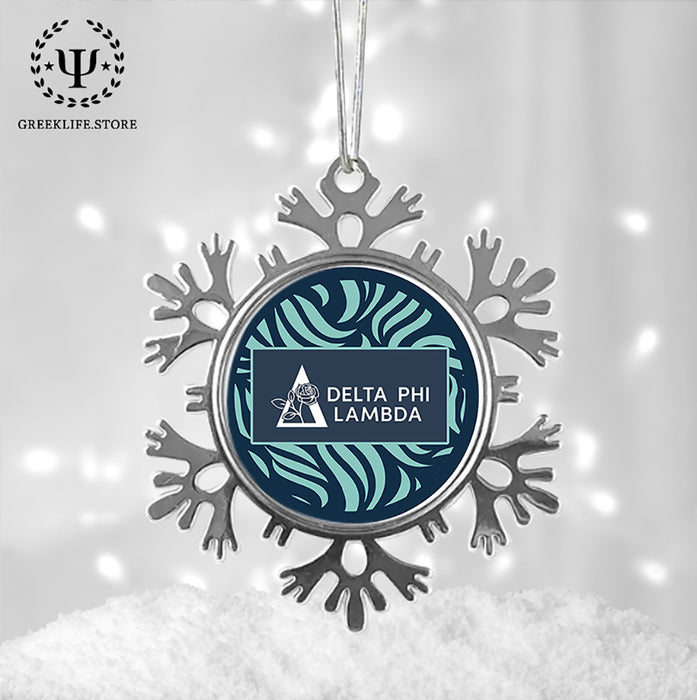 Delta Phi Lambda Christmas Ornament - Snowflake Metal