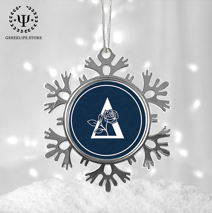 Delta Phi Lambda Christmas Ornament - Snowflake Metal