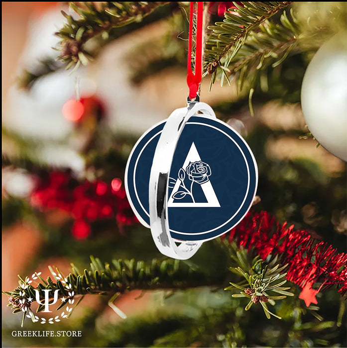 Delta Phi Lambda Christmas Reversible Flat Round Ornament