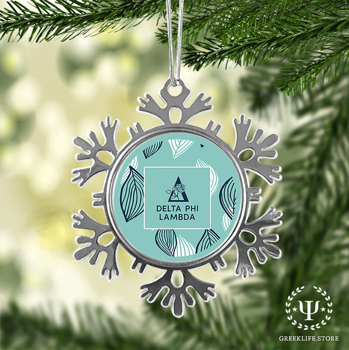 Delta Phi Lambda Christmas Ornament - Snowflake Metal
