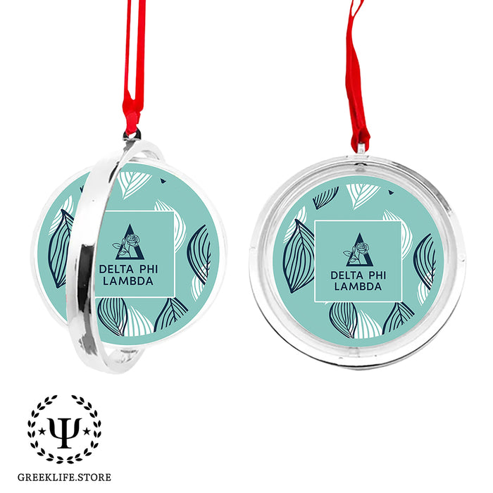 Delta Phi Lambda Christmas Reversible Flat Round Ornament