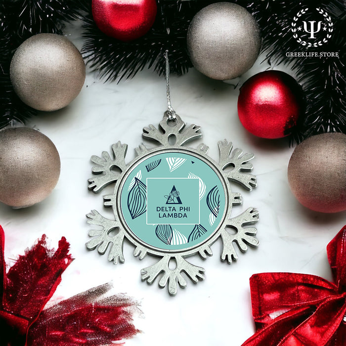 Delta Phi Lambda Christmas Ornament - Snowflake Metal
