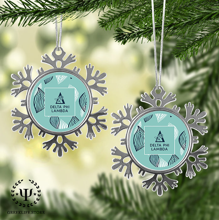 Delta Phi Lambda Christmas Ornament - Snowflake Metal