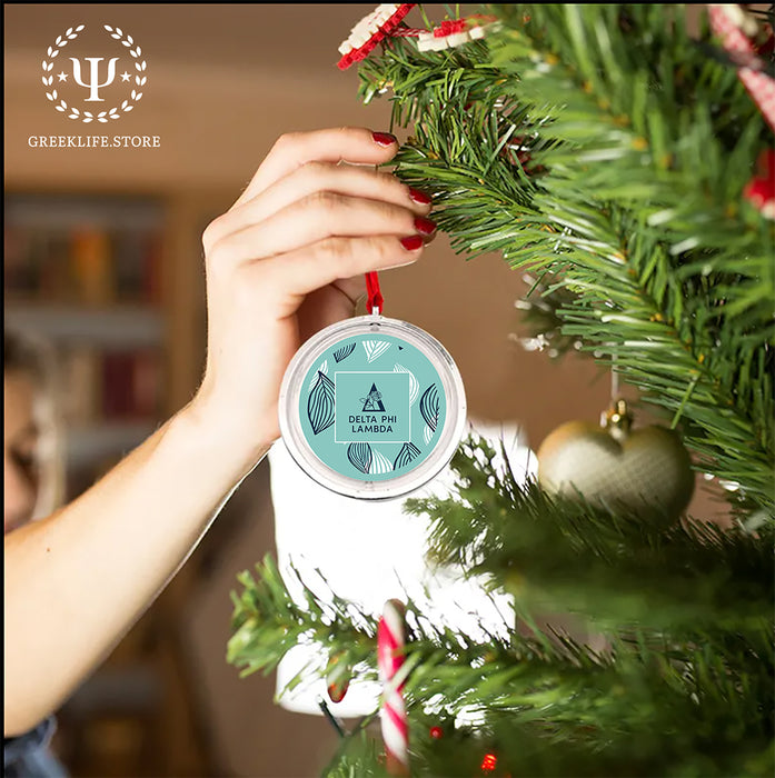 Delta Phi Lambda Christmas Reversible Flat Round Ornament