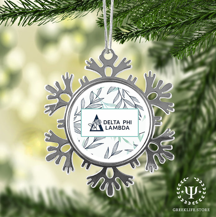Delta Phi Lambda Christmas Ornament - Snowflake Metal